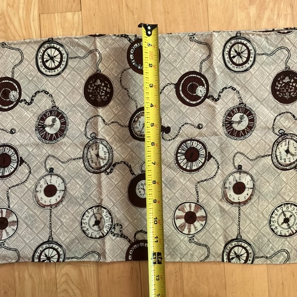 FREE clocks pocket watch printed scarf brown tan - Picture 5 of 7